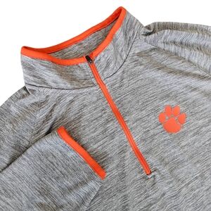 Colosseum Gray and Orange Quarter-Zip Sweatshirt
